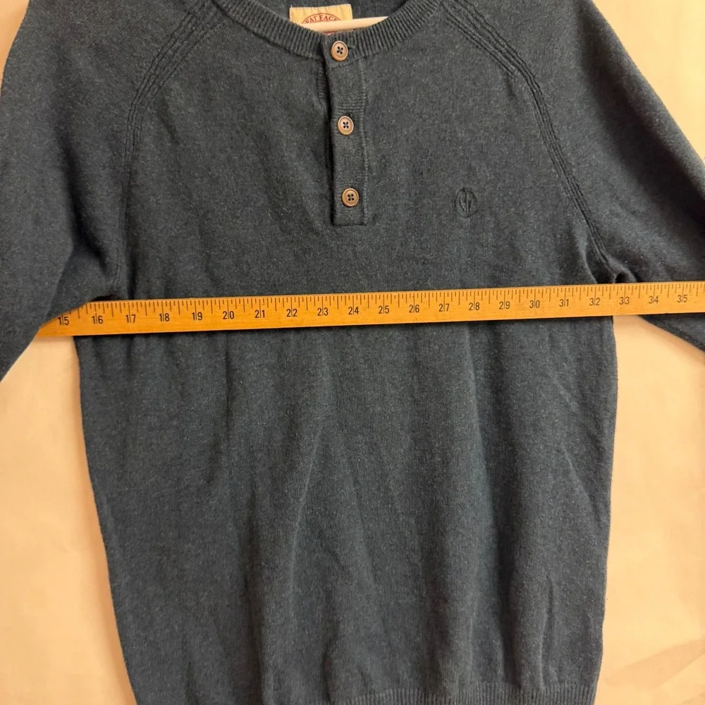 Fat Face Mens Pullover‎ Heathered Wool Blend Button Henley Shirt Sweater Core